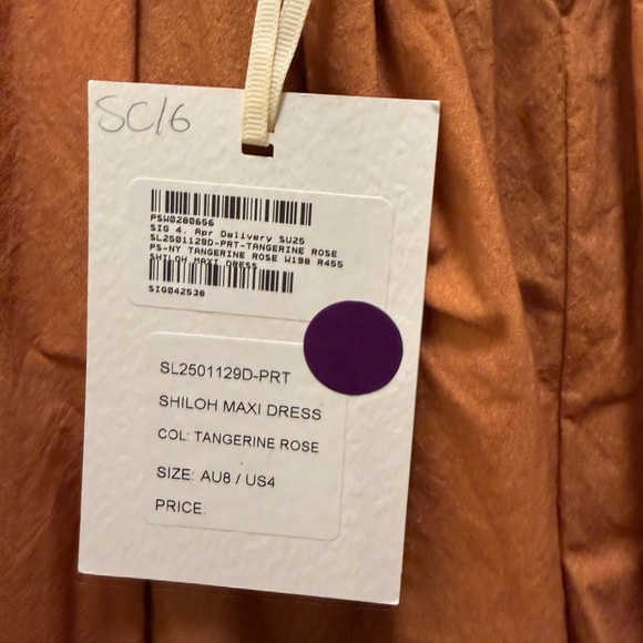 Significant Other Shiloh Maxi Dress Tangerine Rose Size 4 NWT - Picture 10 of 10